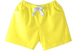 Boys Pull on Shorts Solid Color Sport Jogger Shorts for Boy Girl Summer Fashion Casual Short Pant with Pockets