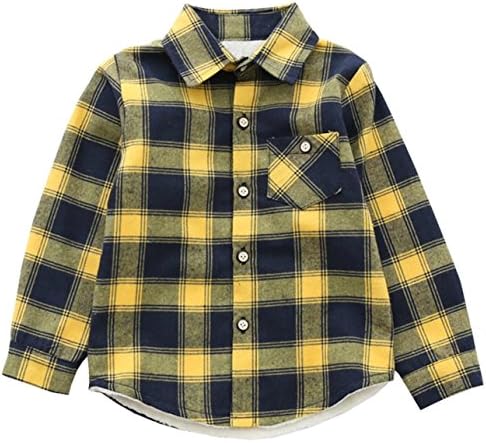 Ameyda Unisex Kids Plaid Fleece Shirt