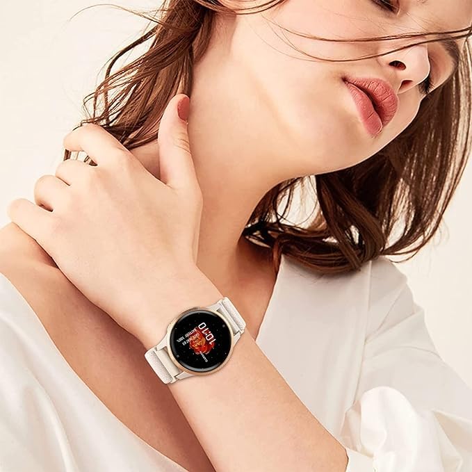 Wizvv Compatible with Garmin Vivoactive 5 Band 20mm, Vivoactive 6/3, 10 Pack Nylon Watch Bands for Garmin Forerunner 165/55/245/Venu/Venu Sq/Venu 2 Plus Soft Stretchy Replacement Strap for Women Men