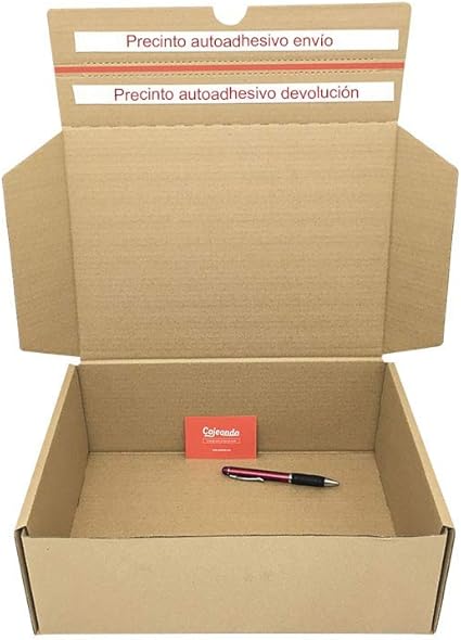 Cajeando | Pack de 10 Cajas de Cartón para Envíos (Caja Boomerang Doble Envío) | Tamaño