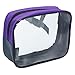 Clear Travel Toiletry Bag, Cosmetic Bag, Quart Sized Packing Organizer (Purple)