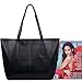 Jack&Chris Black Genuine Leather Designer Handbags Work Tote Shoulder Bags for Women,WBDZ038 Black