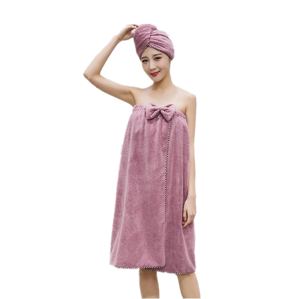 SJTJSPX Towels Wrap for Women Bathrobe for Spa Shower Sauna Beach Gym Ladies Towel Wrap Highly Absorbent Bathrobe Adjustable Bathtowel Hair Towel Cover-Up Wrap Towel Hotel Nightgown Towelling