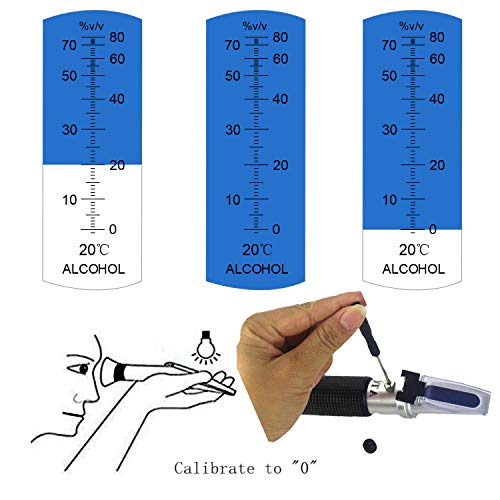 KETOTEK High Proof Alcohol Refractometer, ATC Alcohol Refractometer with 0-80% Alcohol Measurement Range for Liquor and Spirits. High Accuracy ±1% Alcohol Refractometer for Whiskey, Brandy, Vodka, etc - Thumbnail 5