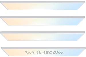LVWIT 1x4FT LED Flat Panel Light, 3000K/ 3500K/ 4100K/ 5000K/ 6500K Selectable, 4800 Lumens Dimmable Drop Ceiling Light Fixtu