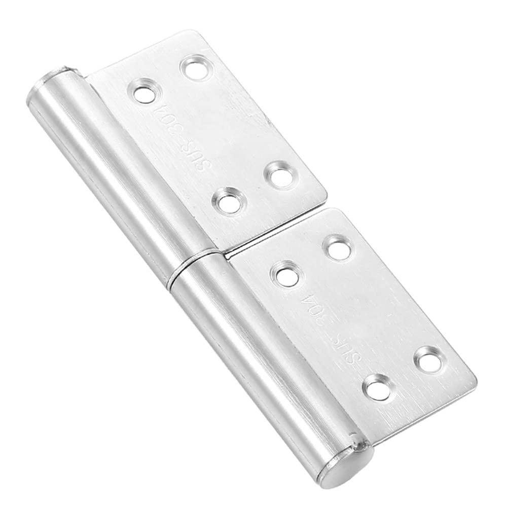 2PCS 4 Inch Stainless Steel Flag Hinge Folding Hinges Left Handed Detachable Door Hinge for Internal & External Doors