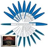 Reynolds 045 Pen Fine Carbure Blue Color (10 Ball Point Pens + TeaLegacy Free Sampler) Non Smudge Fine Writing Experience For Home, Office, School, College Exams