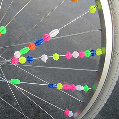 SCASTOE 36X Colorful Plastic Cycle Bike Wheel Spoke Clip Luminous Beads Bicycle Decors