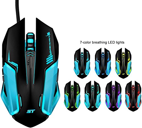 image for Gaming Mouse SOWTECH USB Wired Gaming Mice 4 Adjustable DPI Levels 7 C