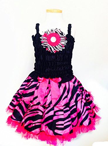 Fuchsia Zebra Satin Pettiskirt Set (Size: 2t,2pcs)