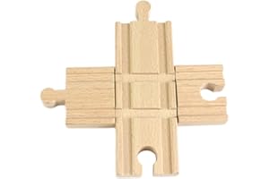Wooden Train Track, Wooden Train Track Cross Tracks Rail Station Accessory Compatible with Major Classic Toy - Cross