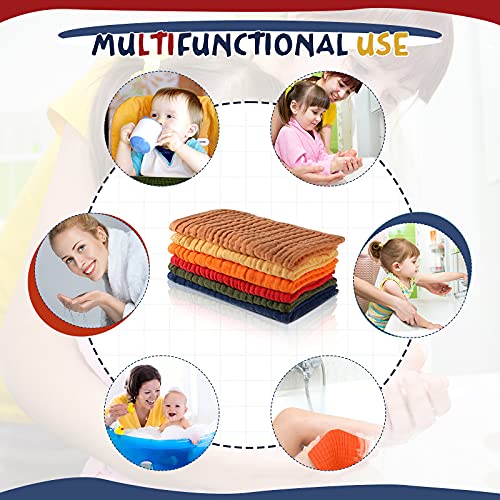 Irenare 6 Pieces Large 20 x 10 Inch Muslin Burp Cloths MultiColors