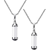 2pcs Vial Necklace Glass Vials Mini Glass Bottles Necklace Pendants for Jewelry Making