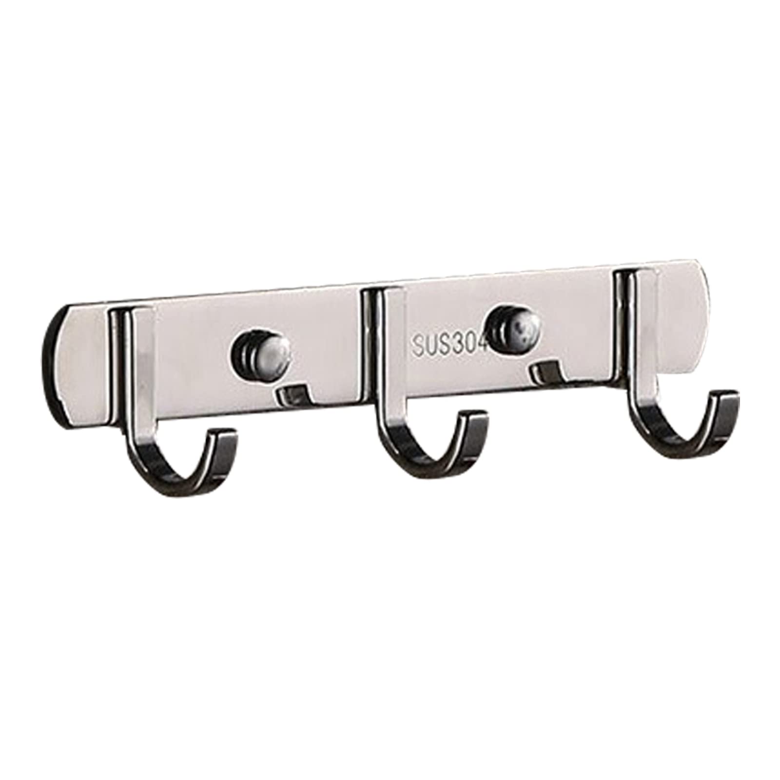 Spotact Stainless Steel Coat Rack Heavy Duty Wall Mounted Towel Hanger Modern Metal Clothes Hooks for Entryway Hallway Kitchen Bathroom Bedroom (Flat, 3 Hooks)