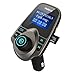 FM Transmitter, Nulaxy Wireless Bluetooth FM Transmitter Car Kit Radio Receiver W 1.44 Inch Display 2.1A USB Car Charger MP3 Player Read Micro SD Card and USB Flash Drive-Brown