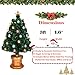 Goplus 3FT Pre-Lit Entrance Tree, Fiber Optic Christmas Tree with The Plastic Colorful Balls & Golden Star Solid Base Premium Decorations Full Tree for Indoor and Doorway