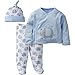 Gerber Baby Boys' 3-Piece Shirt, Footed Pant and Cap Set-Closeout, Elephants, Newborn