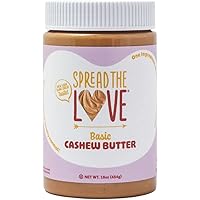 Spread The Love Basic Cashew Butter - All-Natural, Vegan, Gluten-Free, No Added Sugar, No Added Salt, Healthy Snack, Keto, No