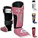 Farabi Sports Shin Instep Kids Junior MMA Kick Boxing Shin Guard Training Shin Protector Guards (Pink)