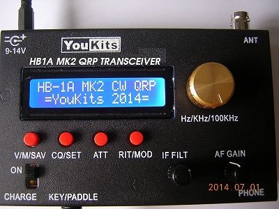 Youkits HB1A Mk2 HF 2 Band QRP Cw Transceiver