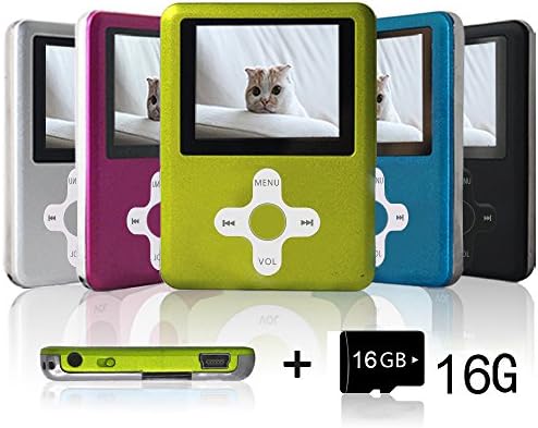 Lecmal Portable MP3/MP4 Player with 16GB Micro SD Card, Economic Multifunctional Music Player with Mini USB Port, MP3 Voice Recorder, Media Player Gift for Kids-16G-Green