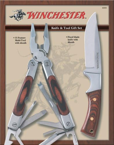 Winchester 22 46885 Multi Tool Knife Gift Set With Wood Handles And Sheath Multitools Amazon Com