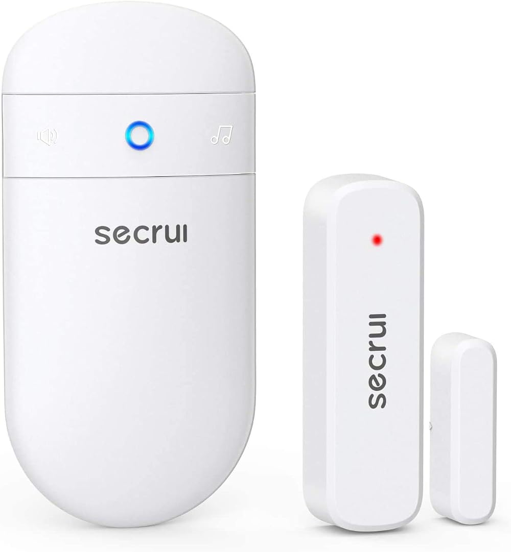 SECRUI Wireless Door/Window Alarm Sensor Chime 400ft Range 52 MP3 Modes