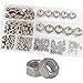 Hex Nuts Metric Thread Hexagon Coarse Nut Silver Tone Standard Hardware 210Pcs M2 M2.5 M3 M4 M5 M6 M8 M10 M12 Assortment Kit Set Box 304 Stainless Steel