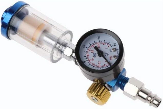 DollaTek AFR2000 Air Pressure Regulator Water Separator Trap Filter Airbrush Compressor with Fittings MPA Pressure Gauge Combination