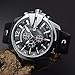 CURREN Men's Sports Waterproof Date Leather Strap Wrist Watch 8176 Silver Black