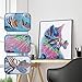 Diamond Painting DIY 5D Special Shape Rhinestones, ABEUTY Colorful Cat and Butterfly, Partial Drill Crystal Diamond Art Kits