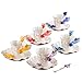 ZaH 3D Goldfish Coffee Mugs Animal Rainbow Ceramic Mug Milk Teacup Afternoon Tea Cup and Saucer Set with Spoon, Dark Blue