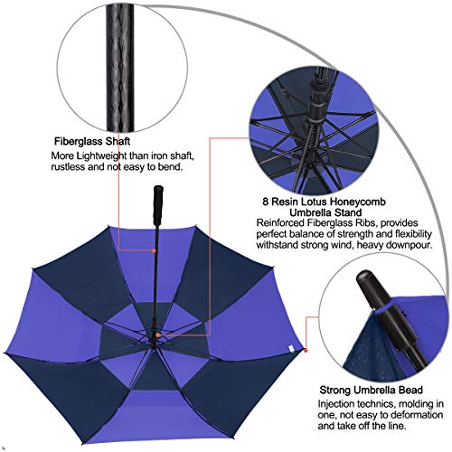 image for G4Free 68 Inch Automatic Open Golf Umbrella Double Canopy Extra Large 
