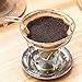 Pour Over Stainless Steel Coffee Cone Shaped Basket Filter Dripper and Cradle Stand used with Popular V60 Filters like Melitta, Cuisinart, Hario, Chemex – Maximum Flavor Extraction by Bolio (Vortex 1)
