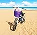 Colorbasket 02195 Front Handle Bar Junior Bike Basket, All-Weather, Water Resistant, Adjustable Leather Straps, Purple
