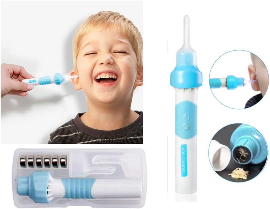 Ear Wax Removal Kit,Electric Ear Wax Remover Tools, Vacuum Ear Cleaners Soft Silicone with LED