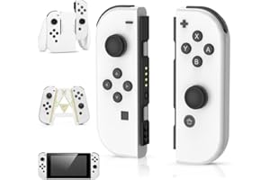 GenGeLy for Nintendo Switch Controllers Compatible with Nintendo Switch/LITE/OLED,Switch Controllers with Vibration/Joystick Support Wake-up/Screenshot/Motion Control/Sport,No NFC,Upgraded White