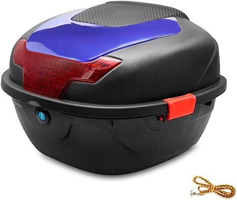 Amazon Co Jp ユニバーサルバイクトップボックス バイクトランクヘルメット収納ボックス 夜間警告灯付きの付属品 容量40l ヘルメットを収納可能 ホーム キッチン