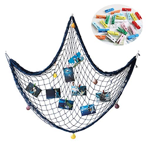 Pinkio Fish Net Wall Decor Nautical Decorative Fishing Net Photo