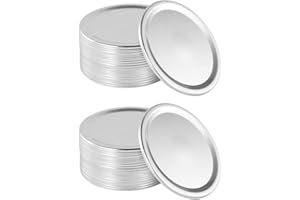 Hohopeti 24Pcs 78Mm Gem Canning Lids and Rings Airtight Tinplate Caps Reusable Jar Supplies with Dust