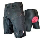 Urban Cycling Apparel The Single Tracker - Mountain Bike MTB Baggy Shorts with Zip Pockets, Bundle with underliner