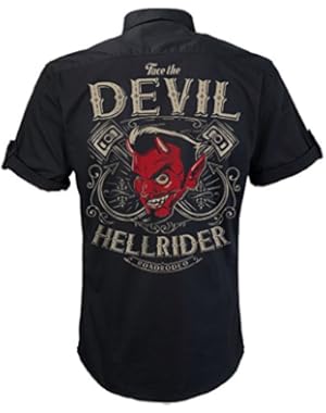 Rockabilly,Mechanic Work Shirt Rock and Roll, V8, Hot Rod, Hellride, S-4XL