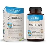 Omega-3 Wild Caught Fish Oil 2400 mg | Triple Strength EPA 860 mg + DHA 630 mg | 180 Softgels | Lemon Flavored, Burpless, Enteric Coated | for Heart Health, Joint Health, Mood Support, Weight Loss