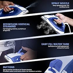 Utopia Home Steam Iron for Clothes - Non-Stick