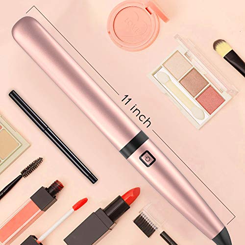 Flat Iron For Hair - Professional Ceramic Tourmaline Hair Straightener and Curler with 8 Adjustable Temp & Digital Controls for All Hair Types, 2 in 1 Straightens & Curls By Duomishu (Rose Gold)