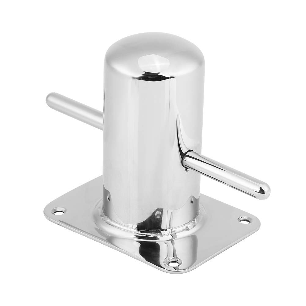 Boat Bollard, Stainless Steel Boat Samson Post Cross Deck Single Cross Bollard Mooring Cleat Bitt for Marine Yacht 120mm*90mm
