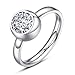 MgTree Jewelry Stainless Steel Seven Color Round CZ Cubic Zirconia Rings for Women Girls, Sizes 4 to 8