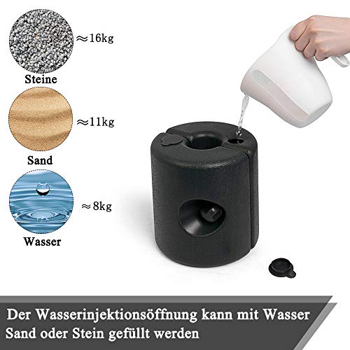 HENGMEI Pavillonstandfüße 4-teilig Pavillonfuß Standsicherung Befestigung mit Wasser befüllbar für Pavillons Gartenzelte… – Bild 5