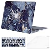 MOSISO MacBook Air 13 inch Case (A1369 & A1466, Older Version 2010-2017 Release), Plastic Pattern Hard Case&Keyboard Cover&Screen Protector Only Compatible with MacBook Air 13, Navy Blue Marble