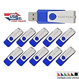 Kootion 16 GB USB Flash Drive 3.0 Flash Drive 10 Pack Thumb Drive Keychain Memory Stick Blue